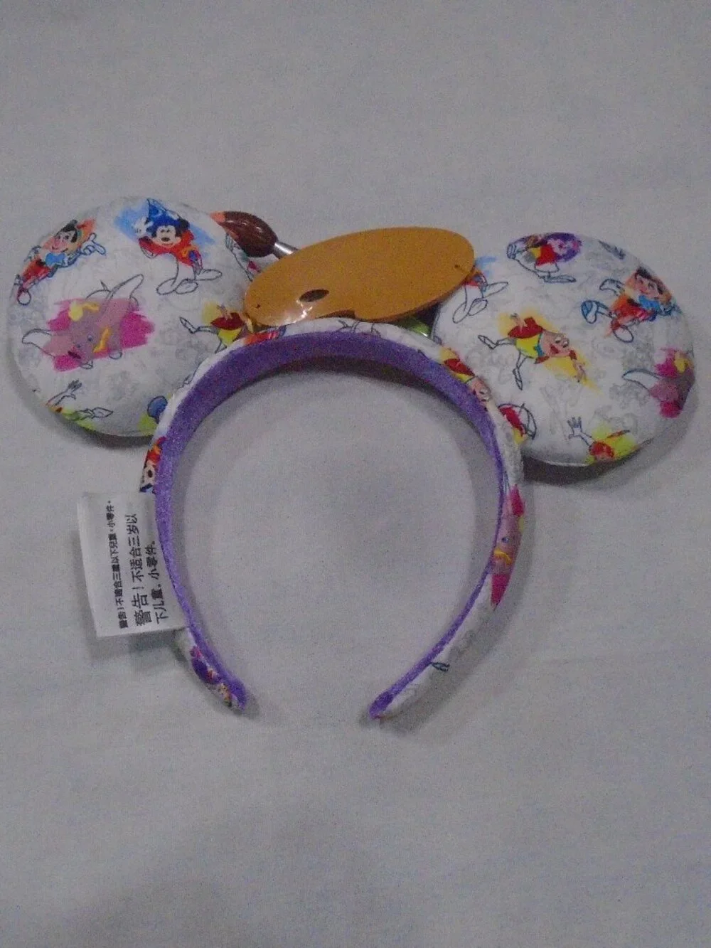 Disney Parks Ink & Paint Minnie Mickey Ears Headband with Paintbrush Palette